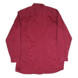 TWENTY Mens Red Cotton Shirt XL Classic Button-Down Long Sleeve Casual