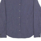 CALVIN KLEIN JEANS Womens Blue Striped Shirt S Cotton Blend Casual Button Up