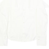 ARMANI COLLEZIONI Womens White Cotton Blend Shirt S Elegant Classic Blouse