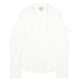 ARMANI COLLEZIONI Womens White Cotton Blend Shirt S Elegant Classic Blouse