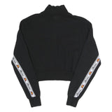 ELLESSEe Womens Black Ellesse Logo 1/4 Zip UK 6 Cropped Sweatshirt