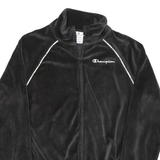 CHAMPION Womens Black Zip Jacket M Polyester Blend Plain Sports Casual Track