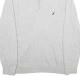 NAUTICA Mens Grey Plain Pullover Jumper 2XL Cotton Crew Neck Casual Knitwear