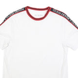 GUESS Mens White Graphic T-Shirt XS Short Sleeve Crew Neck Logo Branding