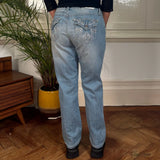 One 5 One Embroidered Jeans - 30W UK 8 Blue Cotton