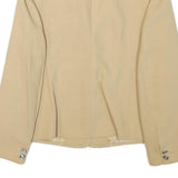 JOBIS Womens Beige Wool Blend Blazer Jacket XXS Button Closure Tailored Fit