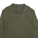 POLO RALPH LAUREN Mens Green Pullover Plain V-Neck Basic Knit XL Cotton Blend