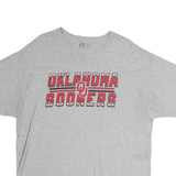 RUSSELL ATHLETIC Mens Grey Oklahoma Sooners Graphic T-Shirt XL Short Sleeve Crew