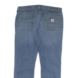 CARHARTT Mens Relaxed Fit Blue Denim Cotton Blend Jeans W38 L30 Zip Pockets