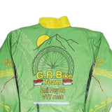 Mens Green Yellow G.R. Bike Team Cycling Jacket L Polyester Plain Zip Activewear