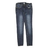 Womens Blue Regular Fit Skinny Denim Jeans Cotton Blend Zip W30 L32 Embellished
