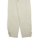H&M Womens Cotton Blend Beige Relaxed Cargo Trousers W28 L30 Casual Utility Zip
