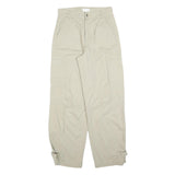 H&M Womens Cotton Blend Beige Relaxed Cargo Trousers W28 L30 Casual Utility Zip