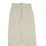 H&M Womens Cotton Blend Beige Relaxed Cargo Trousers W28 L30 Casual Utility Zip