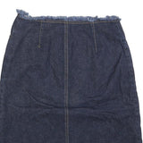 MISS K Womens Blue Denim Embellished Mini Cotton Blend Skirt S Frayed Waist