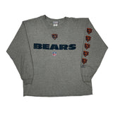 Bears Reebok Nfl Long Sleeve T-Shirt - Large Grey Cotton