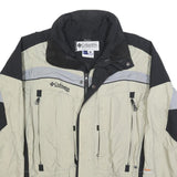 COLUMBIA Mens Beige & Black Outdoor Jacket S Synthetic Plain Waterproof Zip