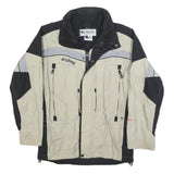 COLUMBIA Mens Beige & Black Outdoor Jacket S Synthetic Plain Waterproof Zip