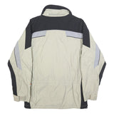 COLUMBIA Mens Beige & Black Outdoor Jacket S Synthetic Plain Waterproof Zip