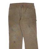 DICKIES Mens Relaxed Brown Denim W34 L34 Workwear Zip Closure Trousers