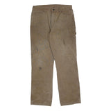 DICKIES Mens Relaxed Brown Denim W34 L34 Workwear Zip Closure Trousers