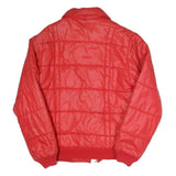 Womens Red Plain Casual Jacket L Polyester Blend Zip Closure Lightweight