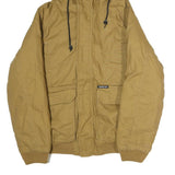 MEMBERS ONLY Mens Beige Cotton Bomber S Jacket Plain Zip Hooded Casual