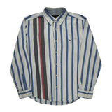 Tommy Hilfiger Striped Shirt - Large Gray Cotton