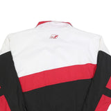 PACE SETTER Mens White & Red & Black Colour Block Jacket XL Polyester Zip Track
