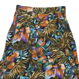 YASMIN Womens Multicolour Floral Print Swing Midi Cotton Blend Skirt L Stylish