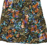 YASMIN Womens Multicolour Floral Print Swing Midi Cotton Blend Skirt L Stylish