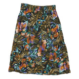 YASMIN Womens Multicolour Floral Print Swing Midi Cotton Blend Skirt L Stylish