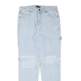 BLACK SALT Womens Relaxed Light Blue Denim Relaxed Fit W30 L31 Distressed Jeans