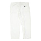 DICKIES Mens Cotton Blend White Regular Fit Straight Leg Trousers W40 L30