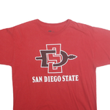 Mens Red San Diego State Graphic T-Shirt L Short Sleeve Crew Neck Casual Wear