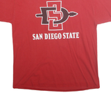 Mens Red San Diego State Graphic T-Shirt L Short Sleeve Crew Neck Casual Wear