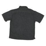 BATIK BAY Mens Black Polyester Blend Shirt L Short Sleeve Button Casual