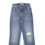 SANDRO Womens Relaxed Jeans Blue Denim Cotton Blend W24 L28 Patch Detail