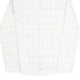 Womens White Check Polyester Blend Jacket XS Zip Front Casual Lightweight