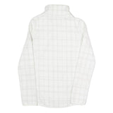 Womens White Check Polyester Blend Jacket XS Zip Front Casual Lightweight