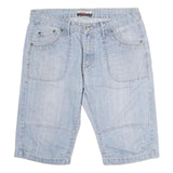 TALK TWO Mens Shorts Blue Casual Plain M W36 Slim Fit Cotton Summer