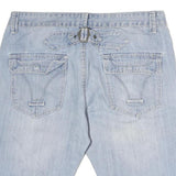 TALK TWO Mens Shorts Blue Casual Plain M W36 Slim Fit Cotton Summer