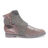 UN MATIN Mens Brown Leather Lace-Up Boots UK 6.5 Classic Stylish Comfortable