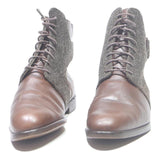 UN MATIN Mens Brown Leather Lace-Up Boots UK 6.5 Classic Stylish Comfortable
