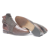 UN MATIN Mens Brown Leather Lace-Up Boots UK 6.5 Classic Stylish Comfortable