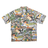 SPOONER Mens Black & Orange San Francisco Giants Hawaiian Shirt M Baseball Print