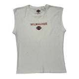 Milwaukee Harley Davidson Studded Tank Top - 2XL White Cotton