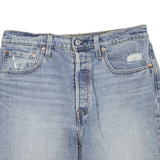 LEVI'S Womens Denim Blue Distressed Casual Shorts M W32 Classic Fit Cut-Off