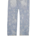 J&J Mens Jeans Light Blue Regular Fit Straight Denim W30 L31 Button Cotton Blend