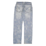J&J Mens Jeans Light Blue Regular Fit Straight Denim W30 L31 Button Cotton Blend